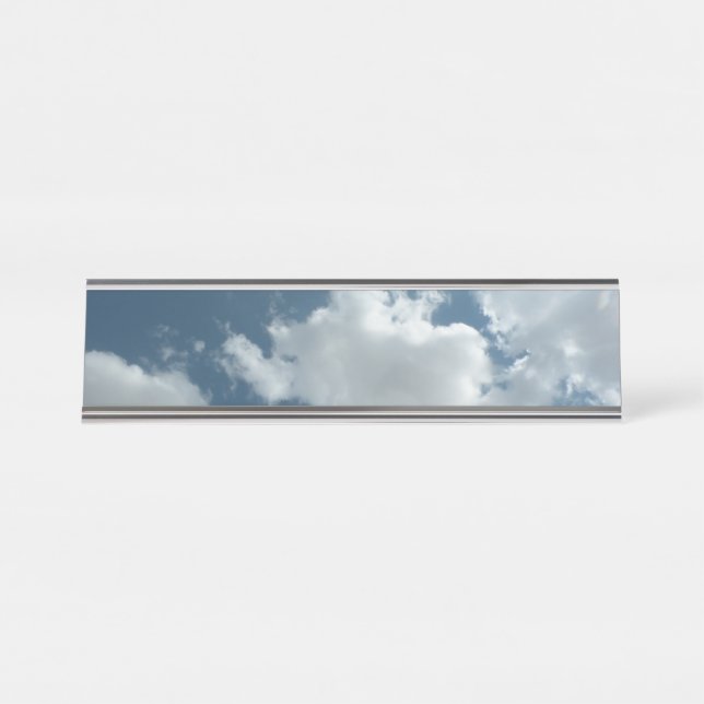 Cloudy Sky Abstract Photography Desk Name Plate (Front)