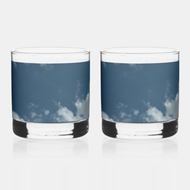 Cloudy Sky Abstract Photography Whiskey Glass (Front)