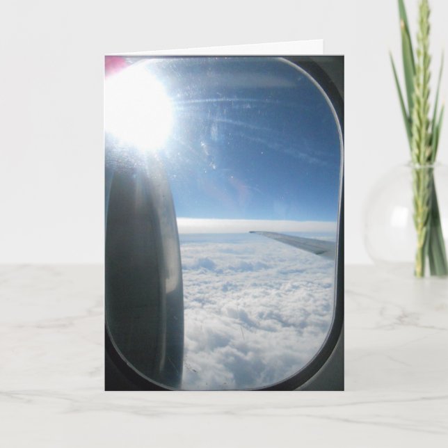 "Cloudy Sky Airplane" Birthday Card (Front)