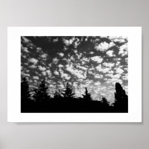 Cloudy Sky Black and White Poster