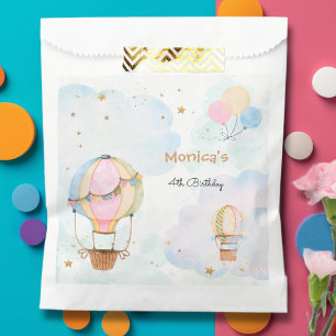 Cloudy sky hot air balloons kids birthday favour bag