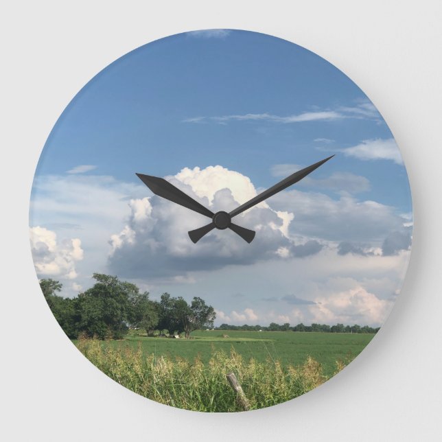 Cloudy Sky Large Clock (Front)