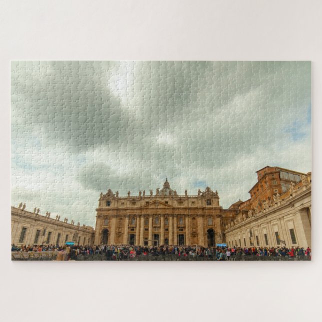 Cloudy sky on St. Peter Basilica, Rome, Italy Jigsaw Puzzle (Horizontal)