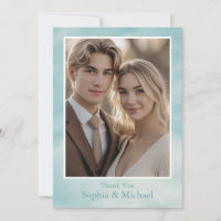 Cloudy Sky Wedding Thank You Card Soft Romantic