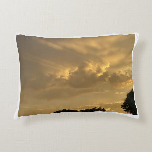 Cloudy Sky With Bird Accent Pillow