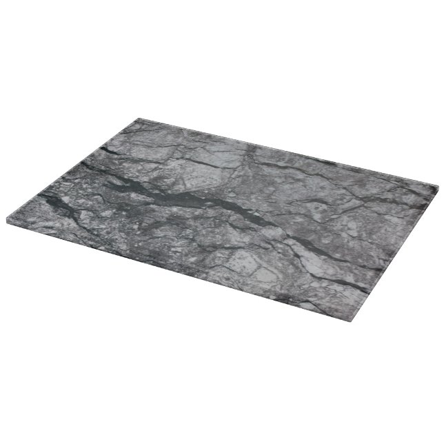 Cloudy Slate Black Streaked marble stone finish Cutting Board (Corner)
