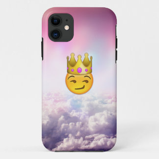 Cloudy Smirk Crown Emoji iPhone Case