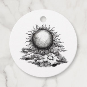 Cloudy Sun Favour Tags