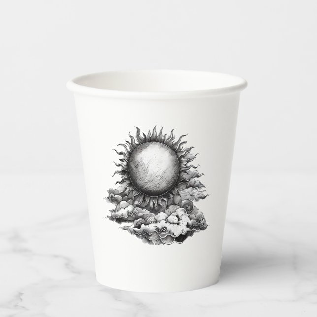Cloudy Sun Paper Cups (Front)