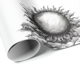 Cloudy Sun Wrapping Paper