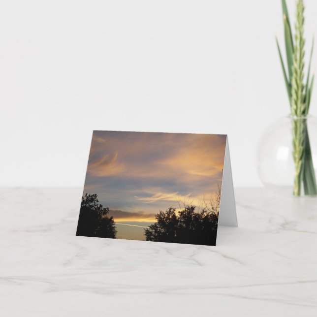 Cloudy Winter sunrise on a blank note card (Front)