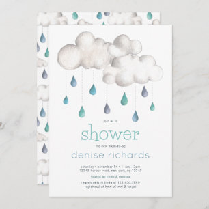 Cloudy with a chance of a Baby Shower Invitation