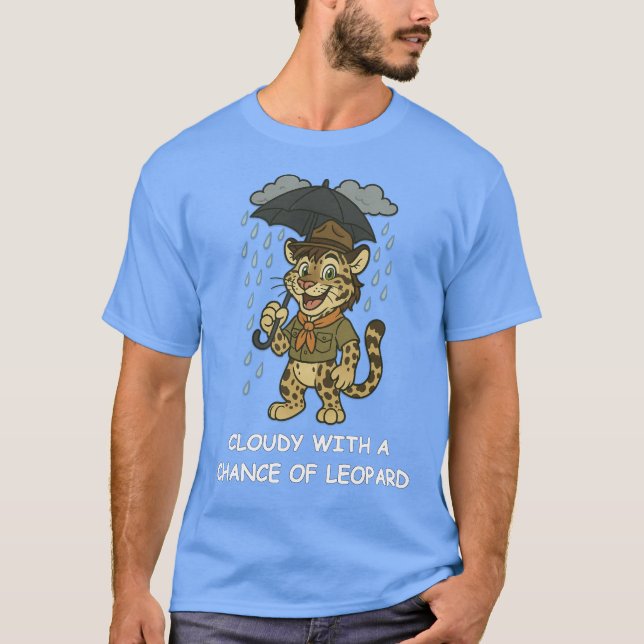 Cloudy With a Chance of Leopard T-Shirt (Front)