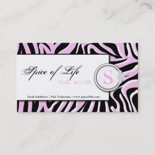 Clouez le carte de visite rose de monogramme