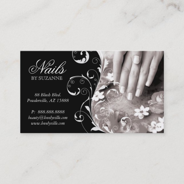 Clouez le noir de carte de visite de salon blanc (Devant)
