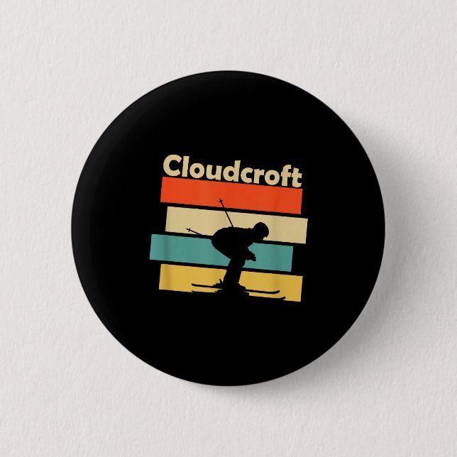 Clouroft New Mexico Retro Ski  2 Inch Round Button (Front)