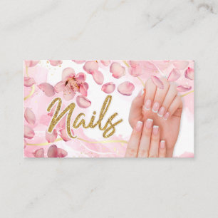 Clous Carte de visite Manucure minimaliste rose