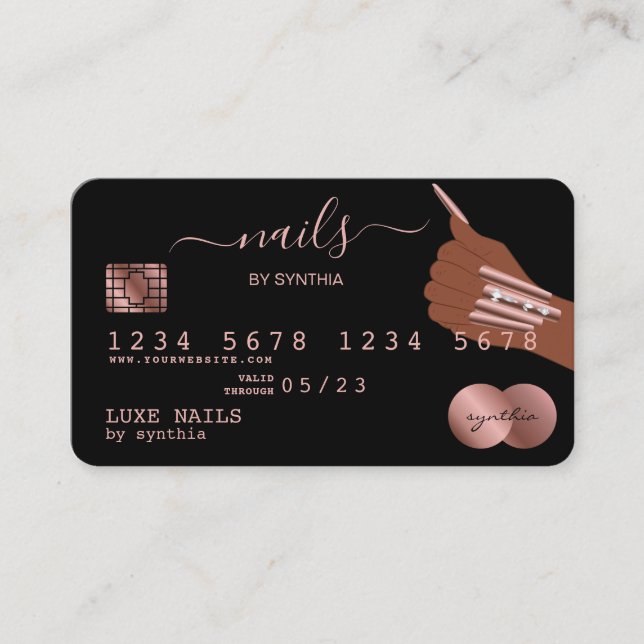 Clous Technicien Carte de crédit Styled Rose Gold  (Devant)