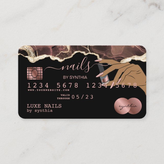 Clous Technicien Carte de crédit Styled Rose Gold  (Devant)