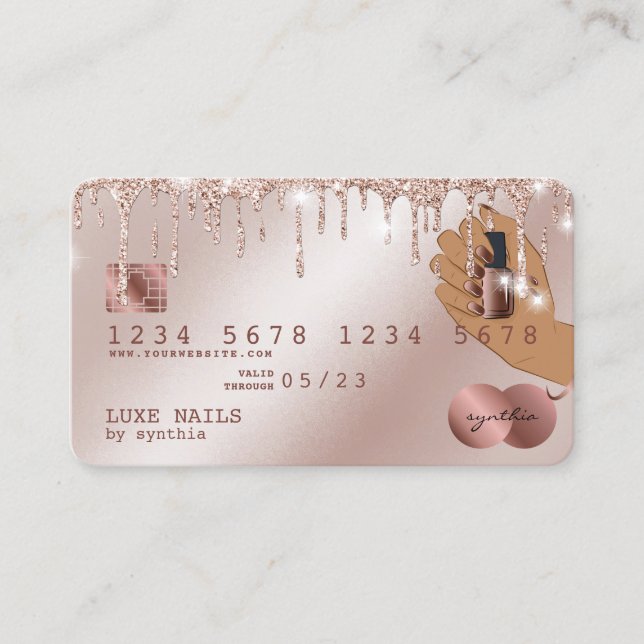 Clous Technicien Carte de crédit Styled Rose Gold  (Devant)