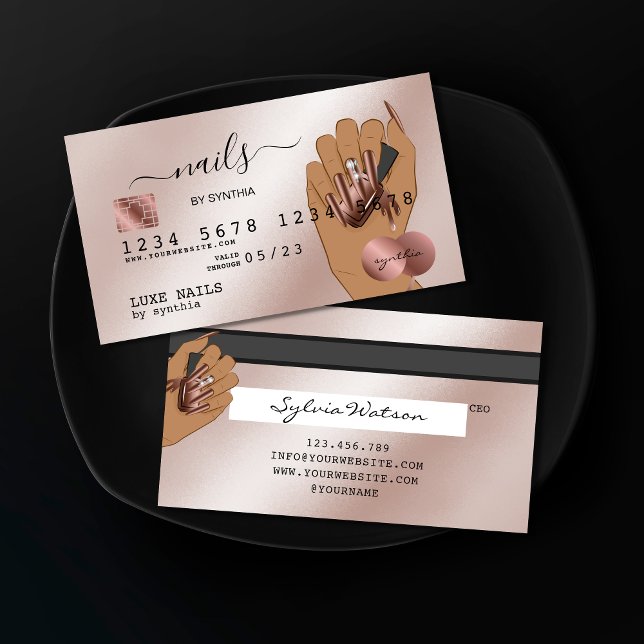 Clous Technicien Carte de crédit Styled Rose Gold  (Créateur téléchargé)