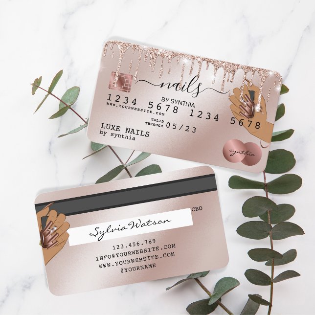Clous Technicien Carte de crédit Styled Rose Gold  (Créateur téléchargé)