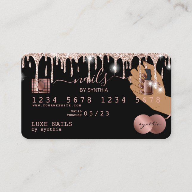 Clous Technicien Carte de crédit Styled Rose Gold  (Devant)