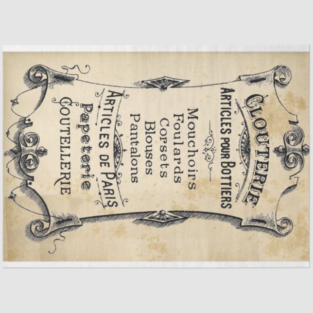 Clouterie Label Decoupage Paper (Front)