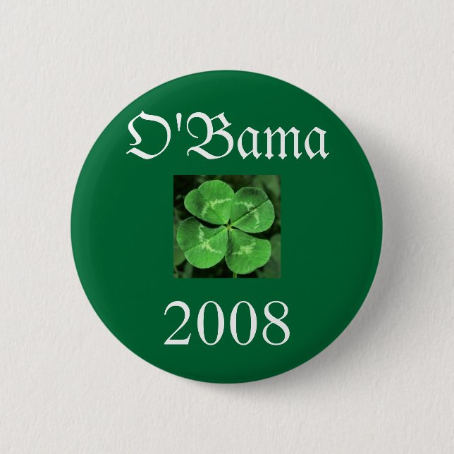 clover 2, O'Bama, 2008 2 Inch Round Button (Front)