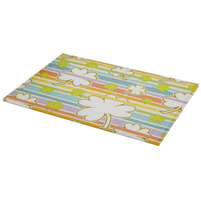 Clover And Rainbow Cutting Board (Corner)