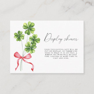 Clover bow bridal shower Display shower Enclosure Card