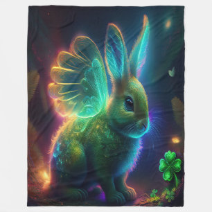 Clover Bunny Fleece Blanket