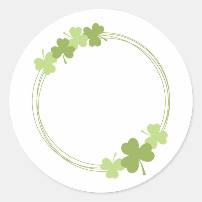 Clover Circle Classic Round Sticker (Front)