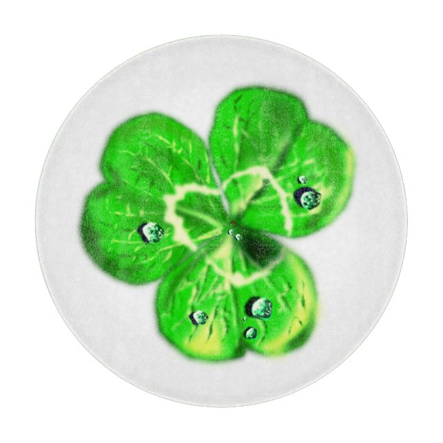Clover Cutting Board Dew Drops (Front)