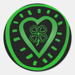 Clover de coeur noir St Patrick's Day R Sticker
