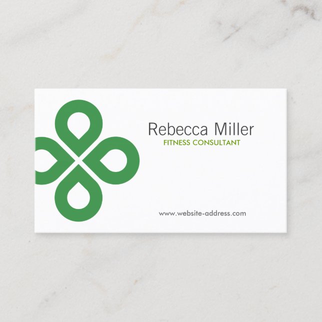 CLOVER DESIGN in GREEN Business Card (Front)