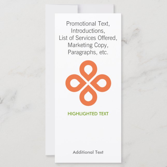 CLOVER DESIGN in ORANGE - RACK CARD (Front)