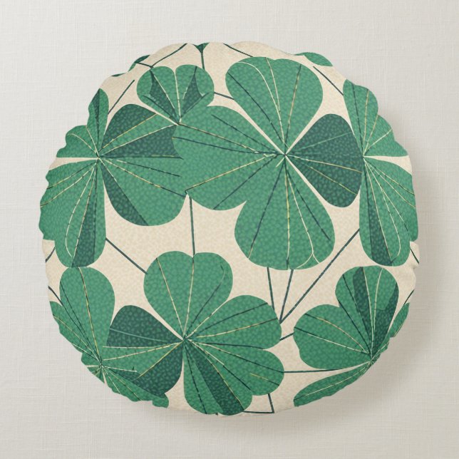 Clover design round pillow (Front)