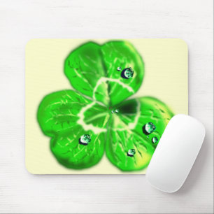 Clover Dew Drops Mouse Pad - Your Colour