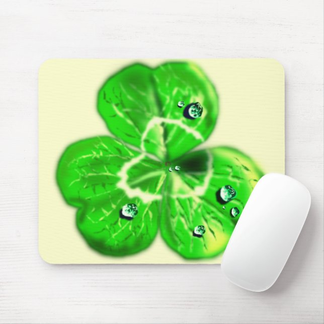 Clover Dew Drops Mouse Pad - Your Colour (With Mouse)