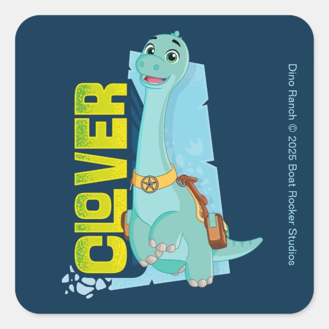 Clover | Dino Ranch Square Sticker (Front)