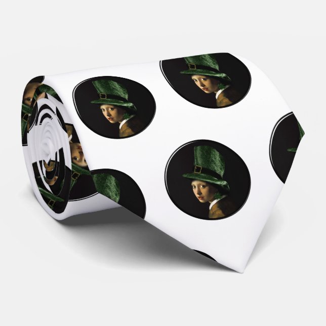 Clover Earring St. Patrick's Day Tie (Rolled)