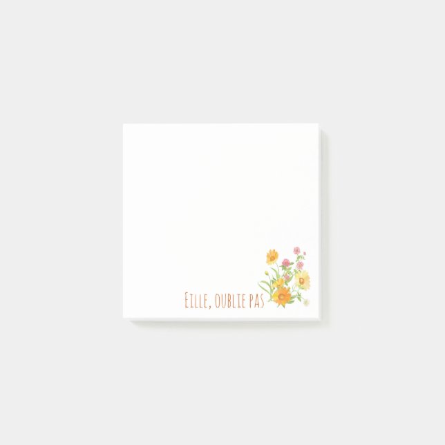 Clover flower bouquet québécois reminder post-it notes (Front)
