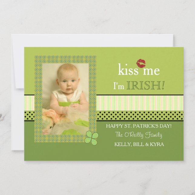 Clover Frame St. Patrick's Day Photo Card (Front)