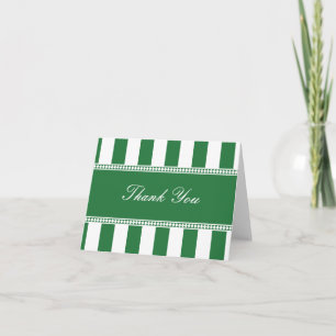 Clover Green and White Café Stripes Merci Note