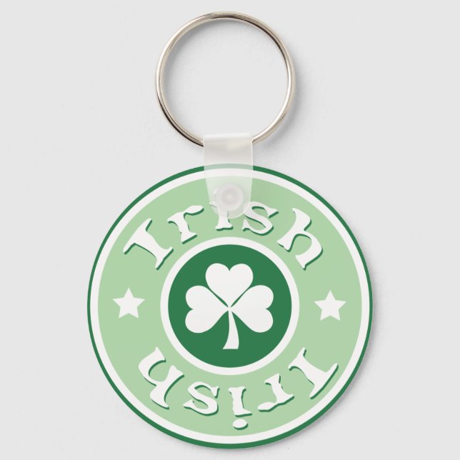 Clover Green Irish Circle Keychain (Front)
