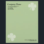 Clover - Green Letterhead<br><div class="desc">A business letterhead with an attractive and elegant clover motif in the top right and bottom left hand corners of the page positioned half an inch from the edges. Company name, address along with telephone, Fax and Mobile numbers in the top left corner. Web and email address aligned in the...</div>