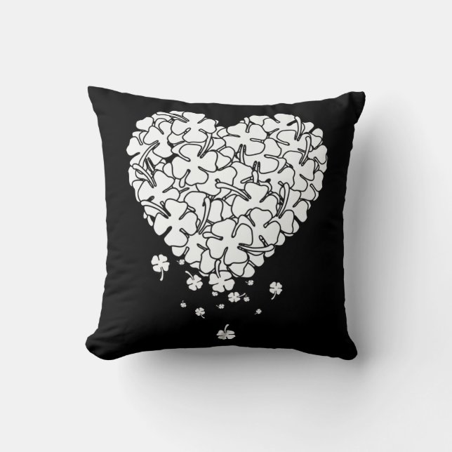 Clover Heart Throw Pillow (Front)