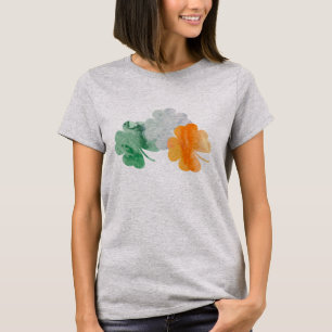 Clover Irish Flag Green White Orange Shirt Design
