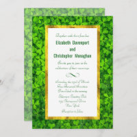 Clover Leaf Field with FAUX Gold Foil Frame